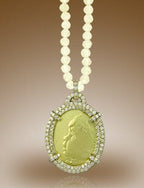 Oval Shaped Framed Pendant with 1 Ct. in Diamonds