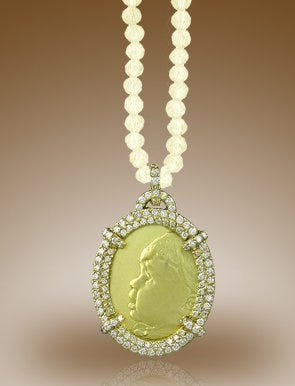 Oval Shaped Framed Pendant with 1 Ct. in Diamonds