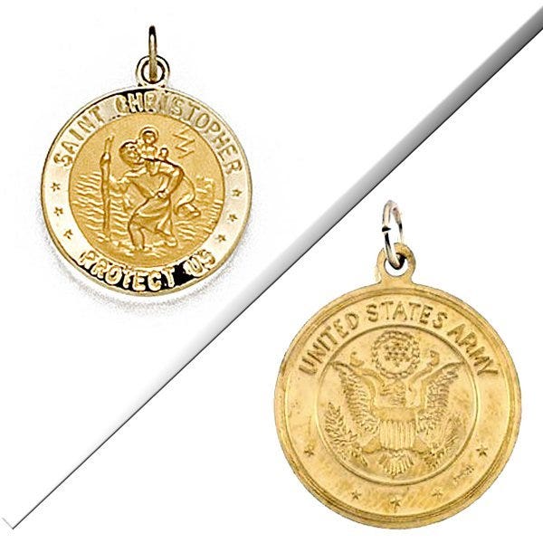 Saint Christopher Double Sided Us Army Religious Medal