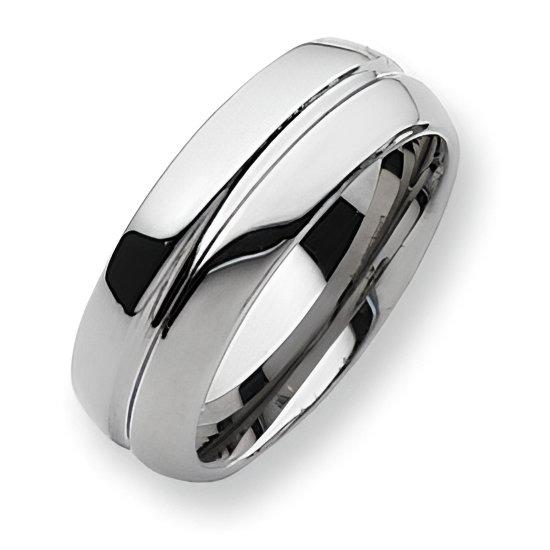 Tungsten Grooved Approx. 0.31 Inch Polished Wedding Band