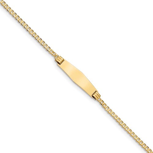 Custom Engraved 14K Gold Women's Curb Link ID Bracelet