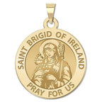 Saint Brigid Of Ireland Round Religious Medal