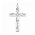 Family Cross Pendant With 14K Gold Bezel