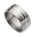 Titanium Grooved Approx. 0.39 Inch Satin and Polished Wedding Band