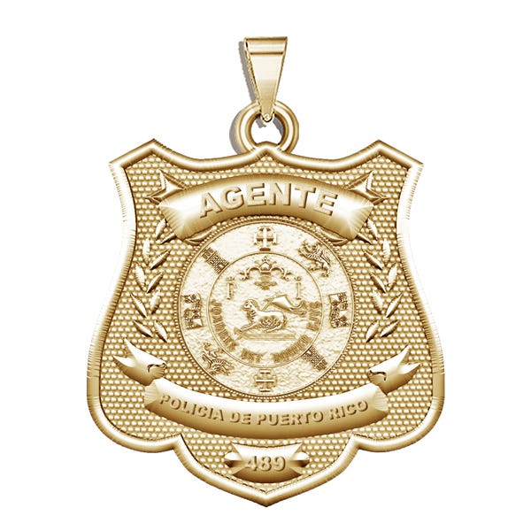 Personalized Puerto Rico Police Badge with Your Rank, Number & Department