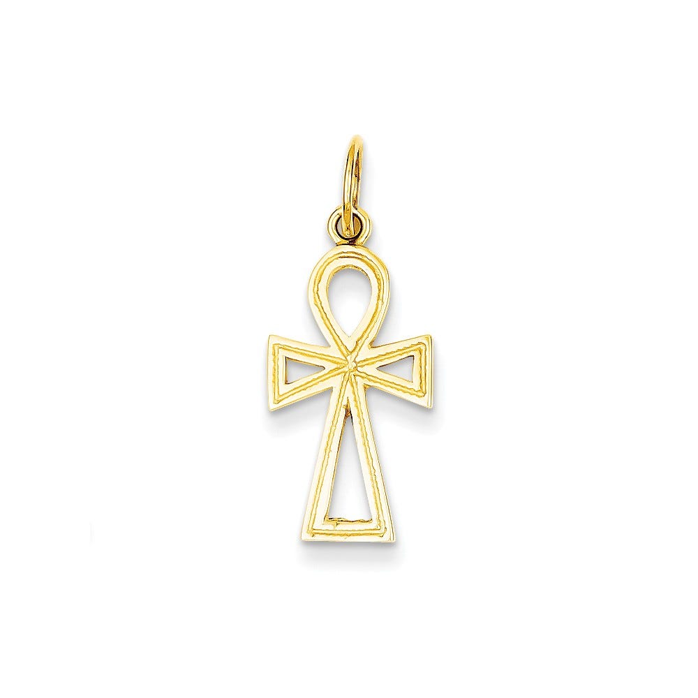 14K Ankh Cross Charm