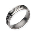 Titanium Grooved Approx. 0.24 Inch Brushed and Wedding Band