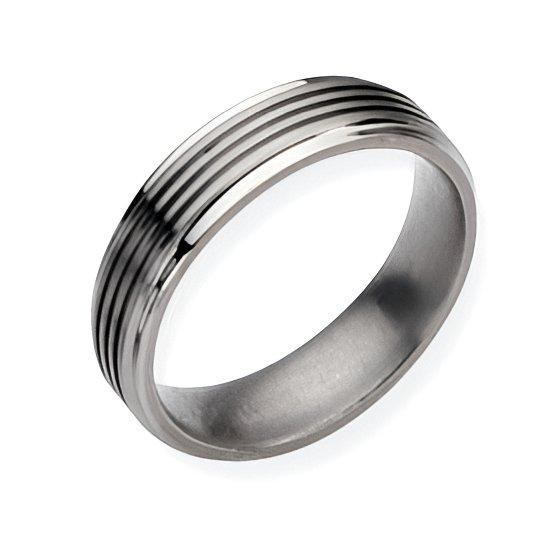 Titanium Grooved Approx. 0.24 Inch Brushed and Wedding Band