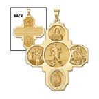 Four Way Cross - Soccer Female Religious Medal