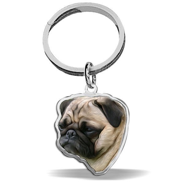 Pug Dog Color Key Chain