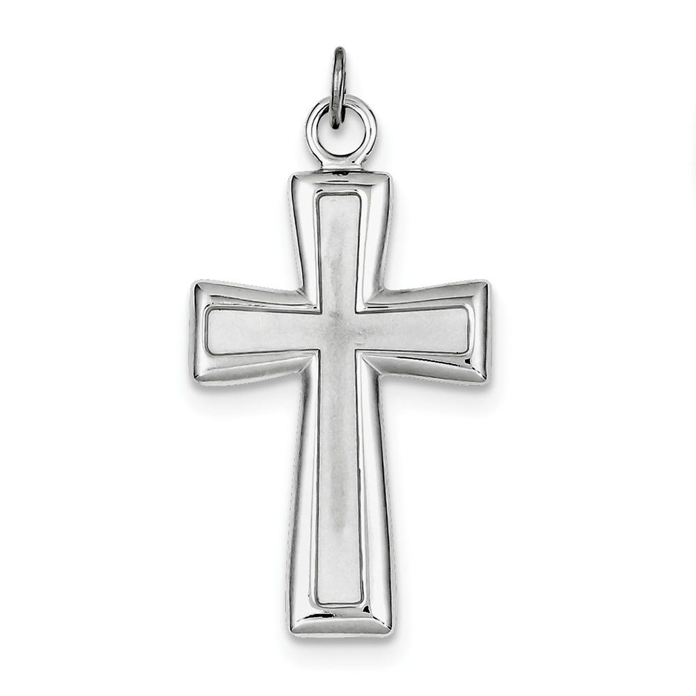 Sterling Silver Polished And Satin Cross Pendant