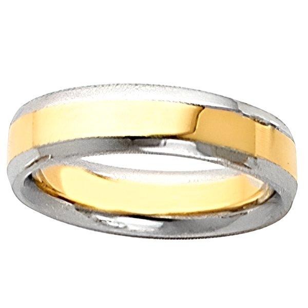 14K Two-Tone Approx. 0.24 Inch Domed Wedding Band