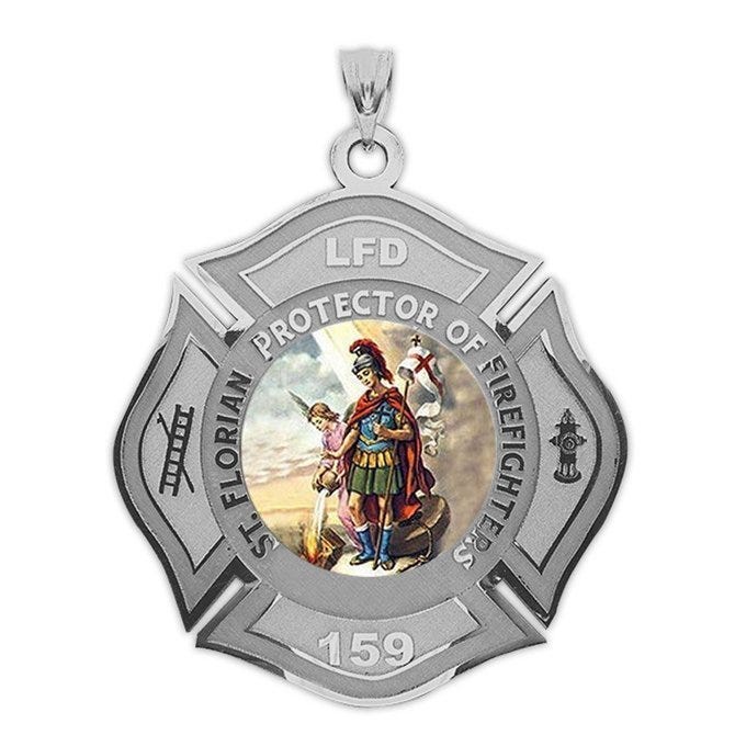 Customized Saint Florian Badge Religious Color Medal