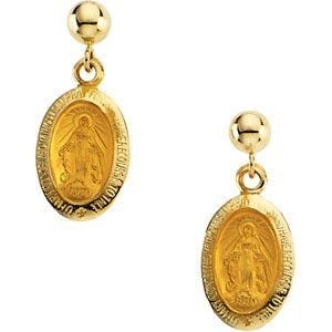 14K Gold Medal Earrings
