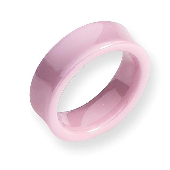 Ceramic Pink Concave Approx. 0.28 Inch Polished Wedding Band