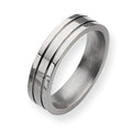 Titanium Grooved Approx. 0.24 Inch Brushed and Polished Wedding Band