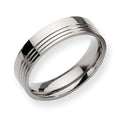 Titanium Grooved Approx. 0.24 Inch Polished Wedding Band