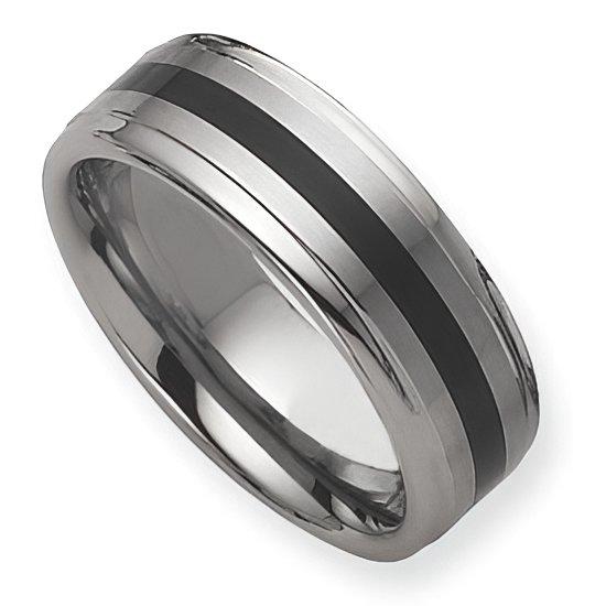 Dura Tungsten Enameled Approx. 0.31 Inch Brushed and Polished Wedding Band