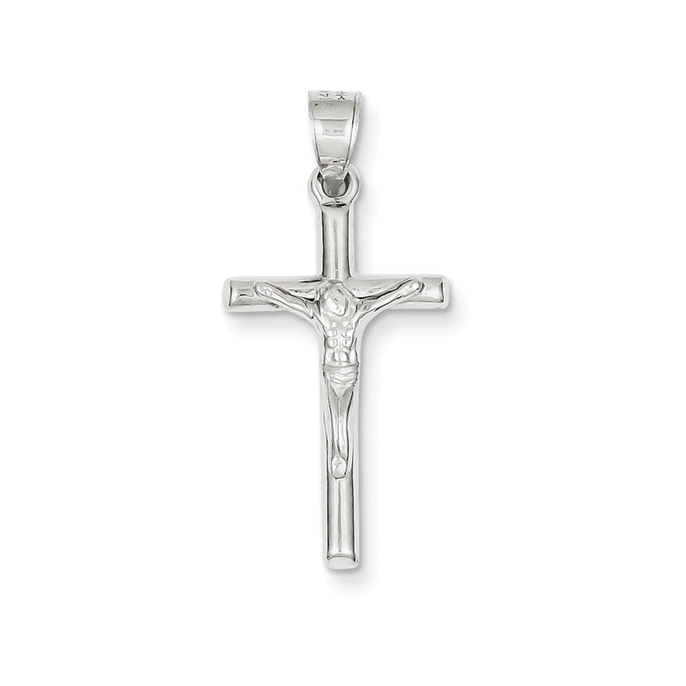 14K White Gold Crucifix Pendant