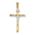 Two-Tone Polished Jesus Crucifix Pendant