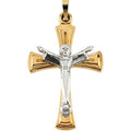 Two Tone Christ Is Risen Crucifix Pendant
