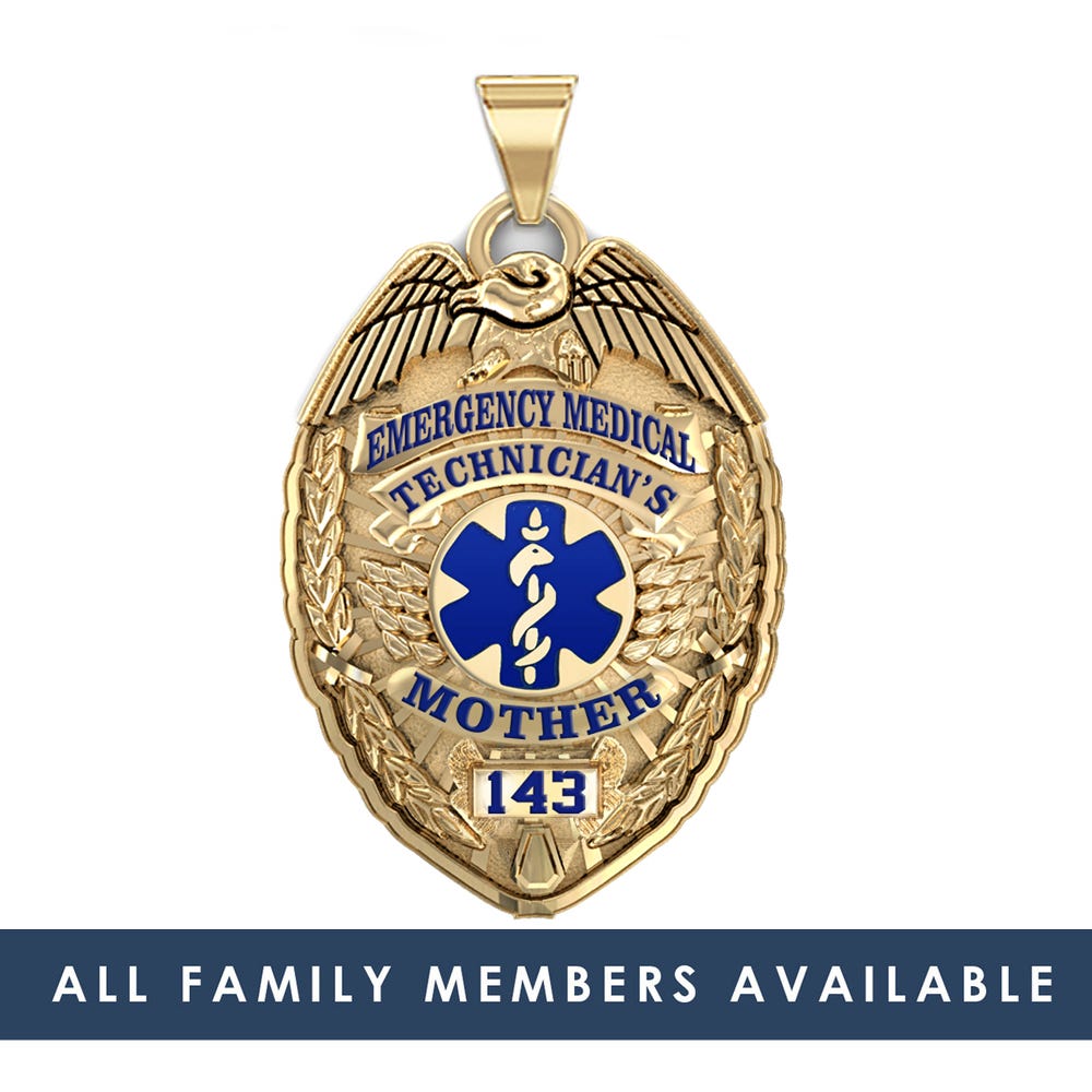 Personalized Emt Family Badge with Your Badge Number