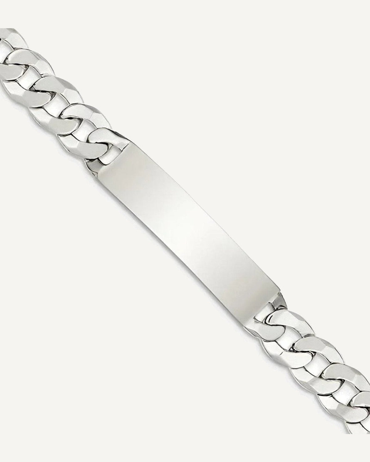 Custom Engraved Sterling Silver Men's Curb Link ID Bracelet