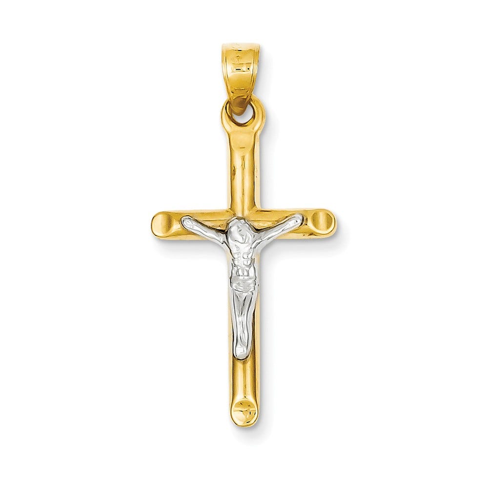 Two-Tone Hollow Crucifix Pendant
