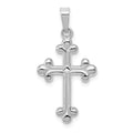 14K White Gold Budded Cross Pendant