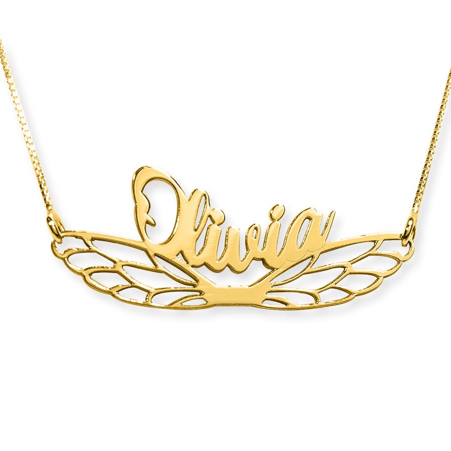 Personalized Fairy Wing Name Necklace
