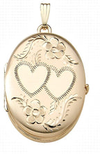 Solid 14K Yellow Gold Oval Four Photo Locket