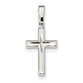Sterling Silver Polished Diamond-Cut Cross Pendant