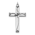 Sterling Silver Laser Designed Floral Pattern Cross Pendant