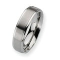Titanium Ridged Edge Approx. 0.24 Inch Brushed and Polished Wedding Band
