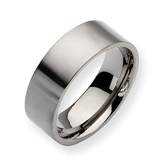 Titanium Approx. 0.31 Inch Brushed Flat Wedding Band