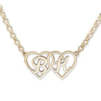 Personalized Interlocking Heart Initial Necklace