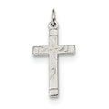 Polished And Satin Patterned Cross Pendant