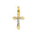 14K Two-Tone Inri Hollow Crucifix Pendant