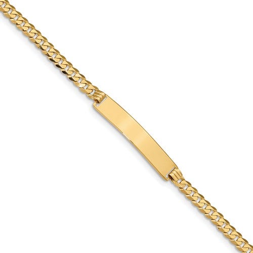 Custom Engraved 14K Gold Women's Curb Link ID Bracelet