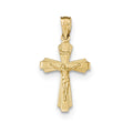 Small Polished Passion Crucifix Pendant In 14K Yellow Gold