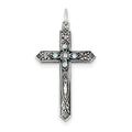 March Birthstone Cross Pendant