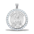 Saint Dymphna Cz Round Pendant