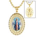 Miraculous Medal Doily Border Color Oval