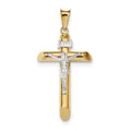 Two Tone Polished Crucifix Pendant
