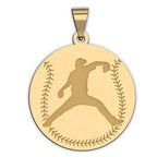 Baseball w/ Pitcher Silhouette Medal