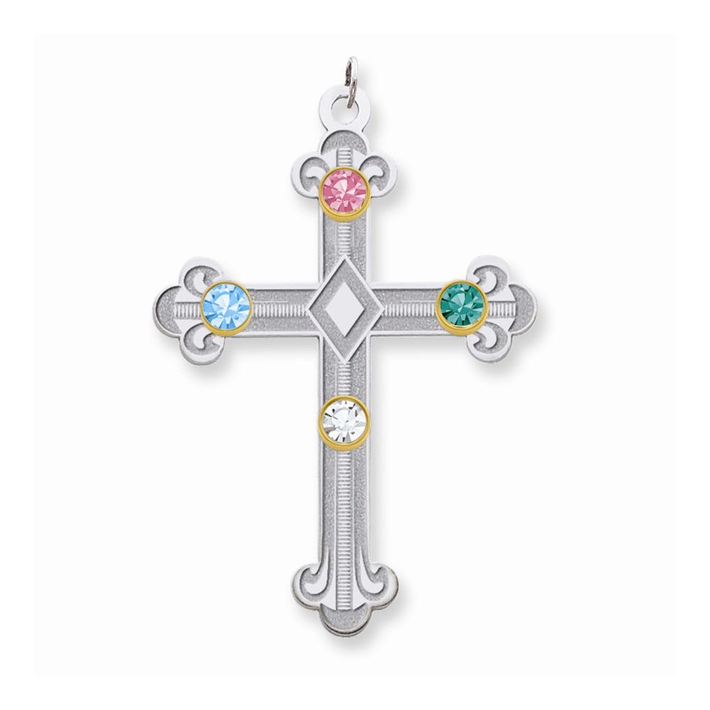 Crystal Family Cross Pendant