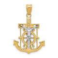 Two Tone Diamond Cut Mariner Cross Pendant