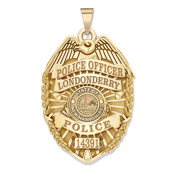 Personalized New Hampshire Police Badge with Your Rank, Number & Department