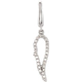 14K White Gold Diamond Angel Wing Charm