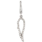 14K White Gold Diamond Angel Wing Charm